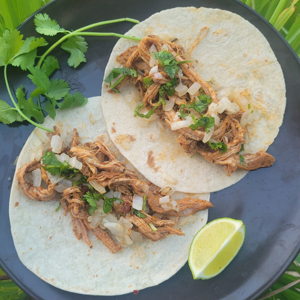 Spicy Portuguese Pulled Pork Tacos